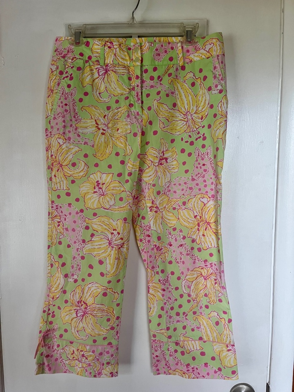 Lilly Pulitzer Floral Cropped Pants - Green/Pink/Yellow